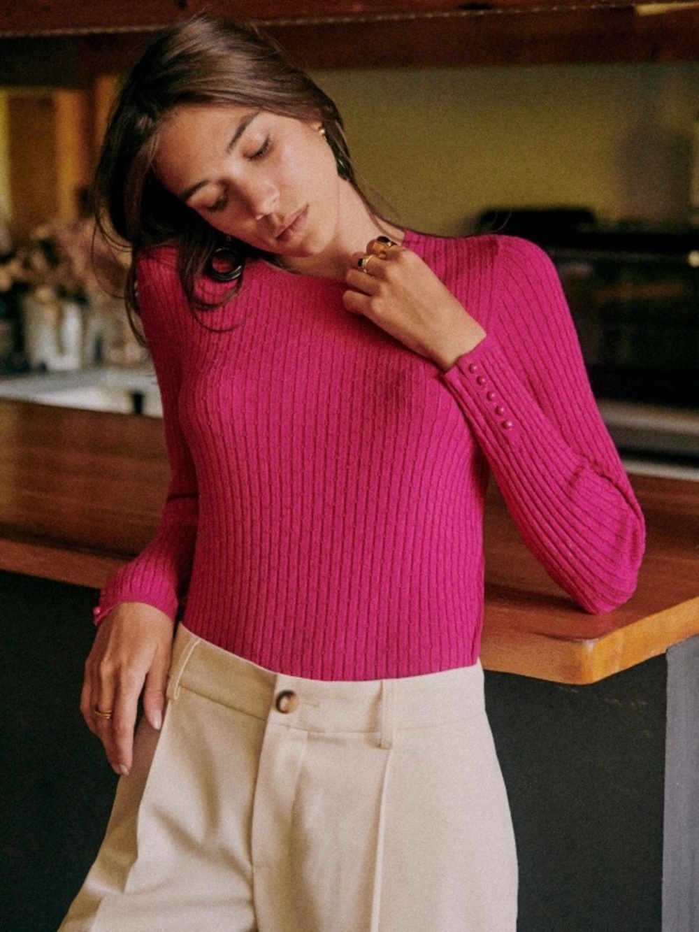 Sezane DITA JUMPER - PINK CREATION
